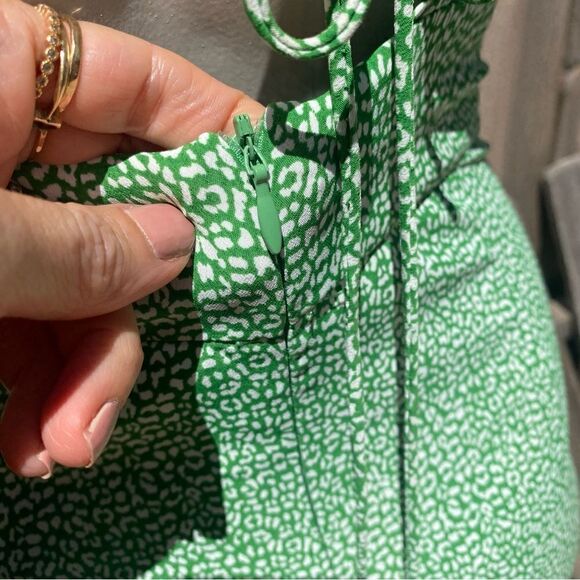 Zara Green Printed Midi Dress. Size XS - Picture 14 of 16